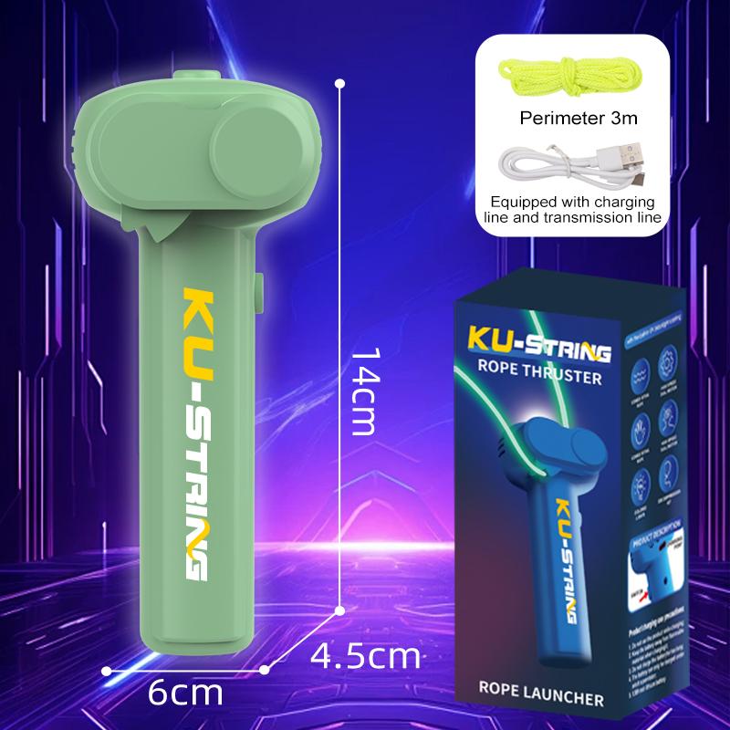 

String Toy Loop Glow In The Dark Portable Rope Launcher Fidget Toy USB Electric Handheld String Cool Toy for Kids Gift зелений