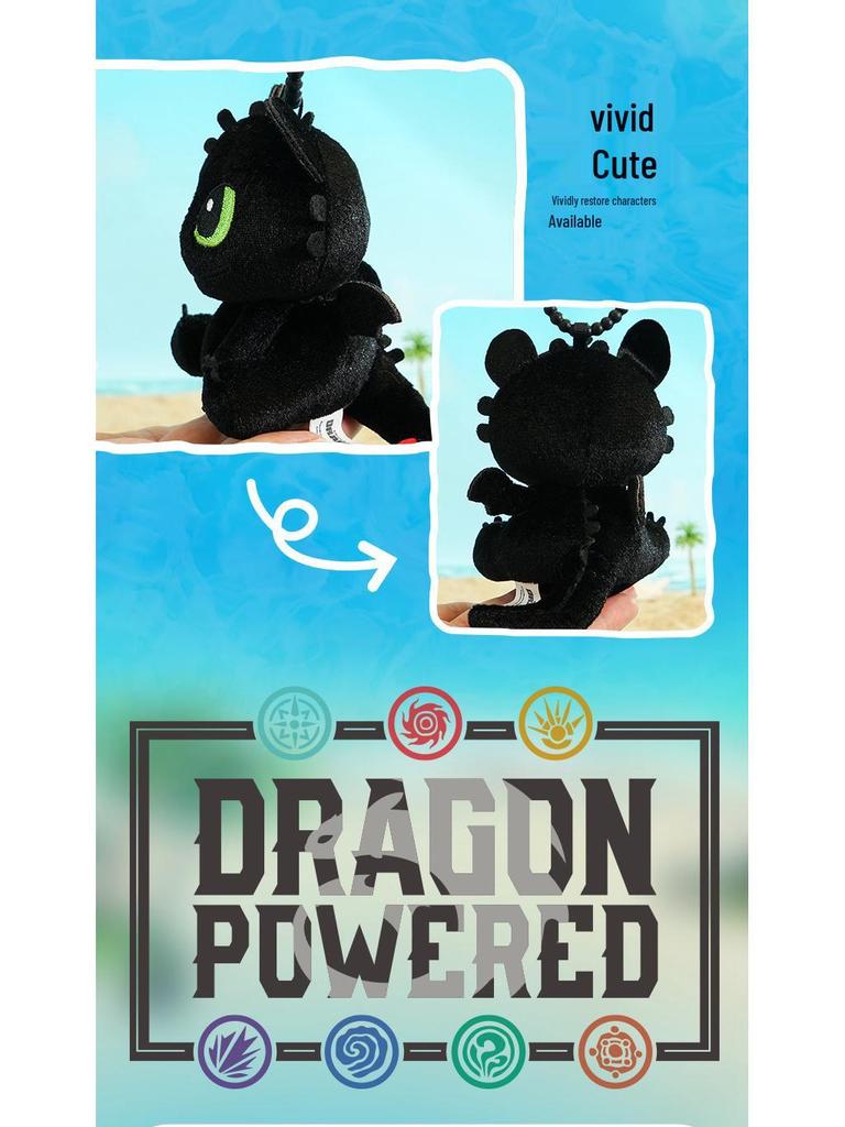 “Toothless Fluffy Keychain Plush - How to Train Your Dragon”