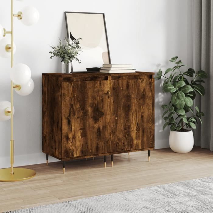 VidaXL Buffets 2 pcs chêne fumé 40x35x70 cm bois d'ingénierie 831047