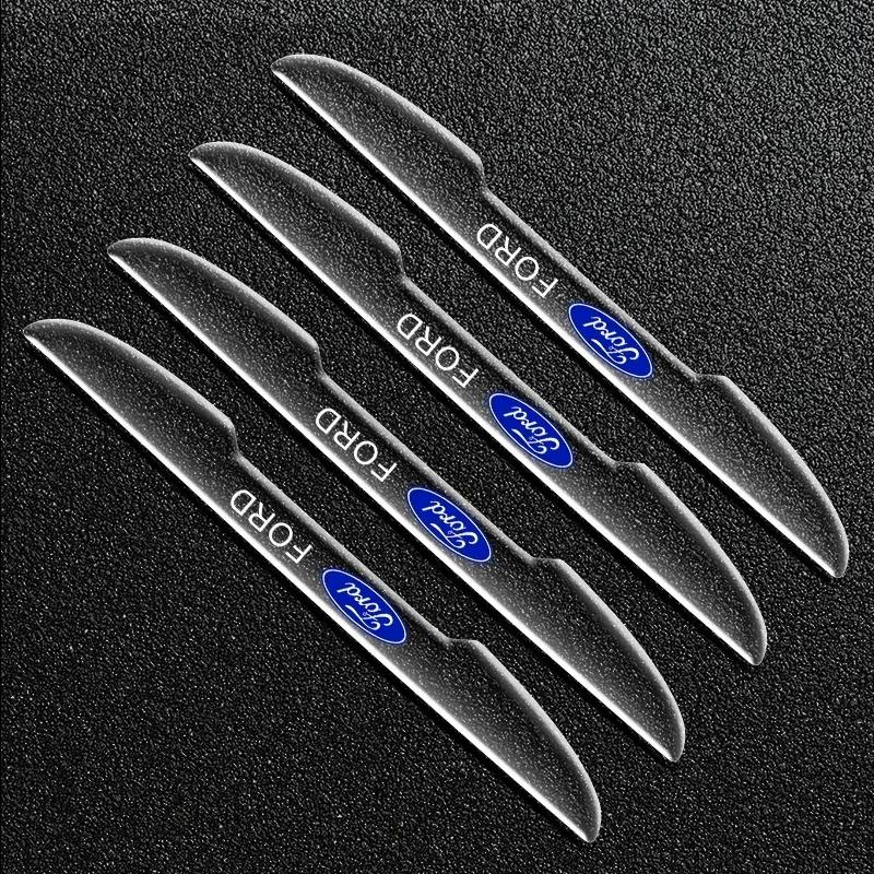 Car Sticker Hot For Ford 4pc Car Door Edge Door Handle Door Corner Protection Film Sticker For Ford Mustang Kuga Fiesta Mondeo E