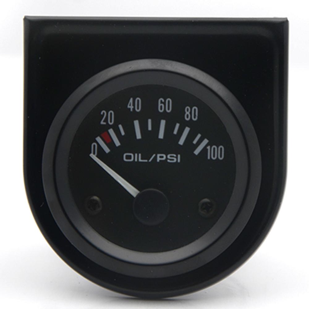 2' 52MM Black Water Temp/Oil Temp/Oil Press PSI/Oil Pressure KG/Volt/Ammeter/Fuel Level Gauge Car Meter with Bracket Pod Holder