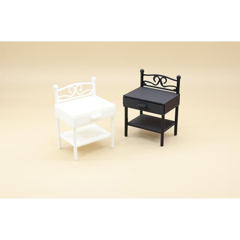 [J] 1Pcs Realistic Design Mini Nightstand Dollhouse Bedside Table Miniature Bedroom Furniture High Intricacy For Hobbyists