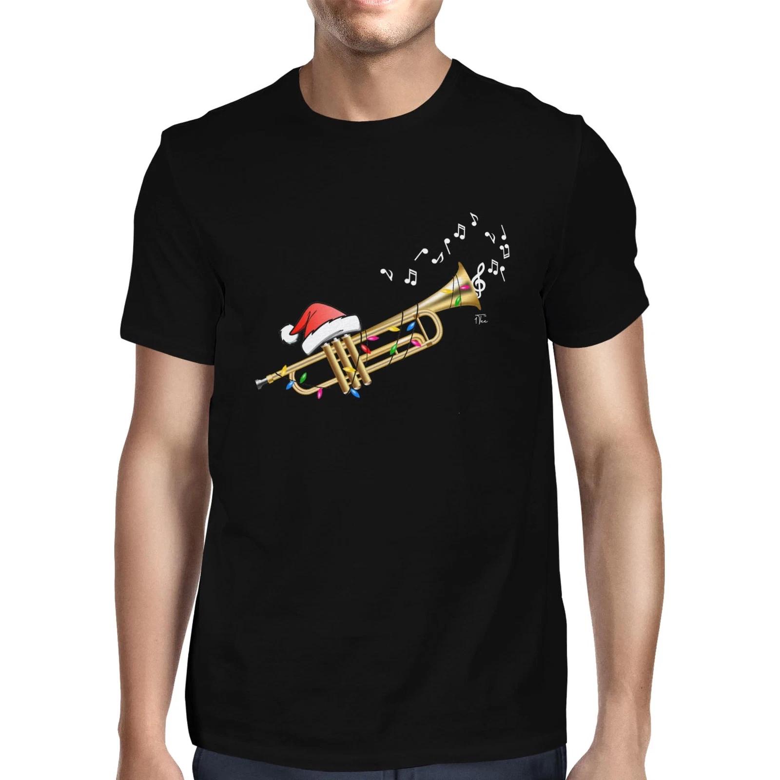 1Tee Mens Christmas Music - Trumpet T-Shirt XS