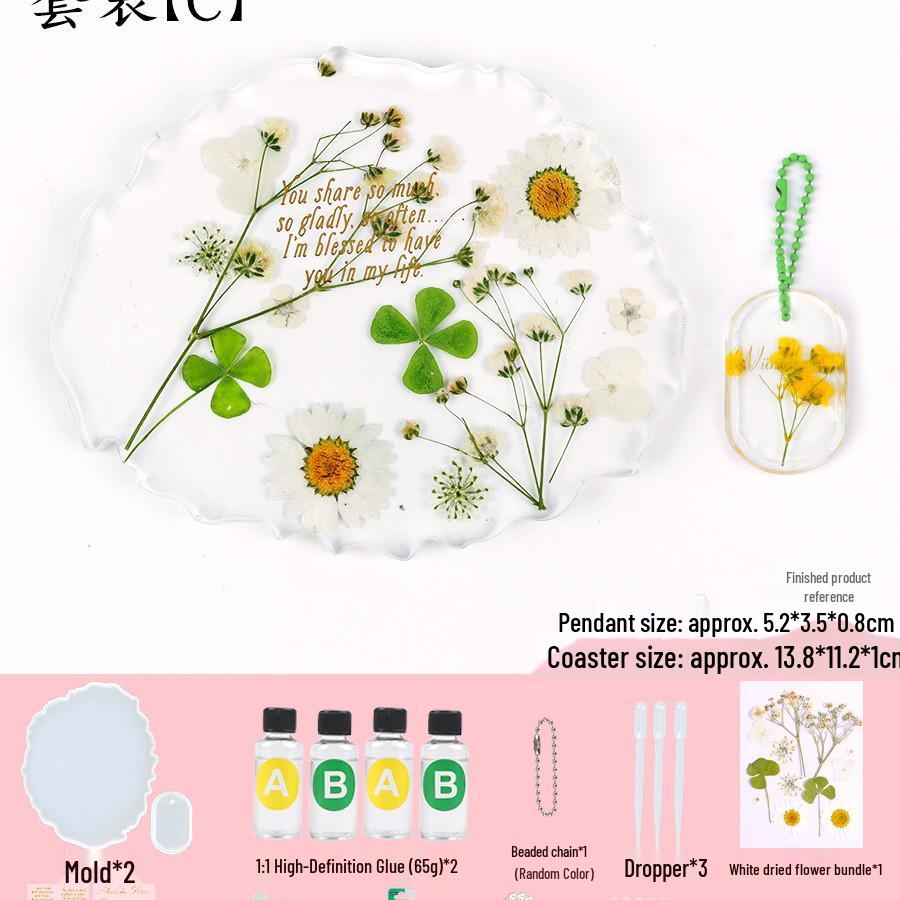 Dried Flower Silicone Keychain Mold for Handmade Pendant Crafting