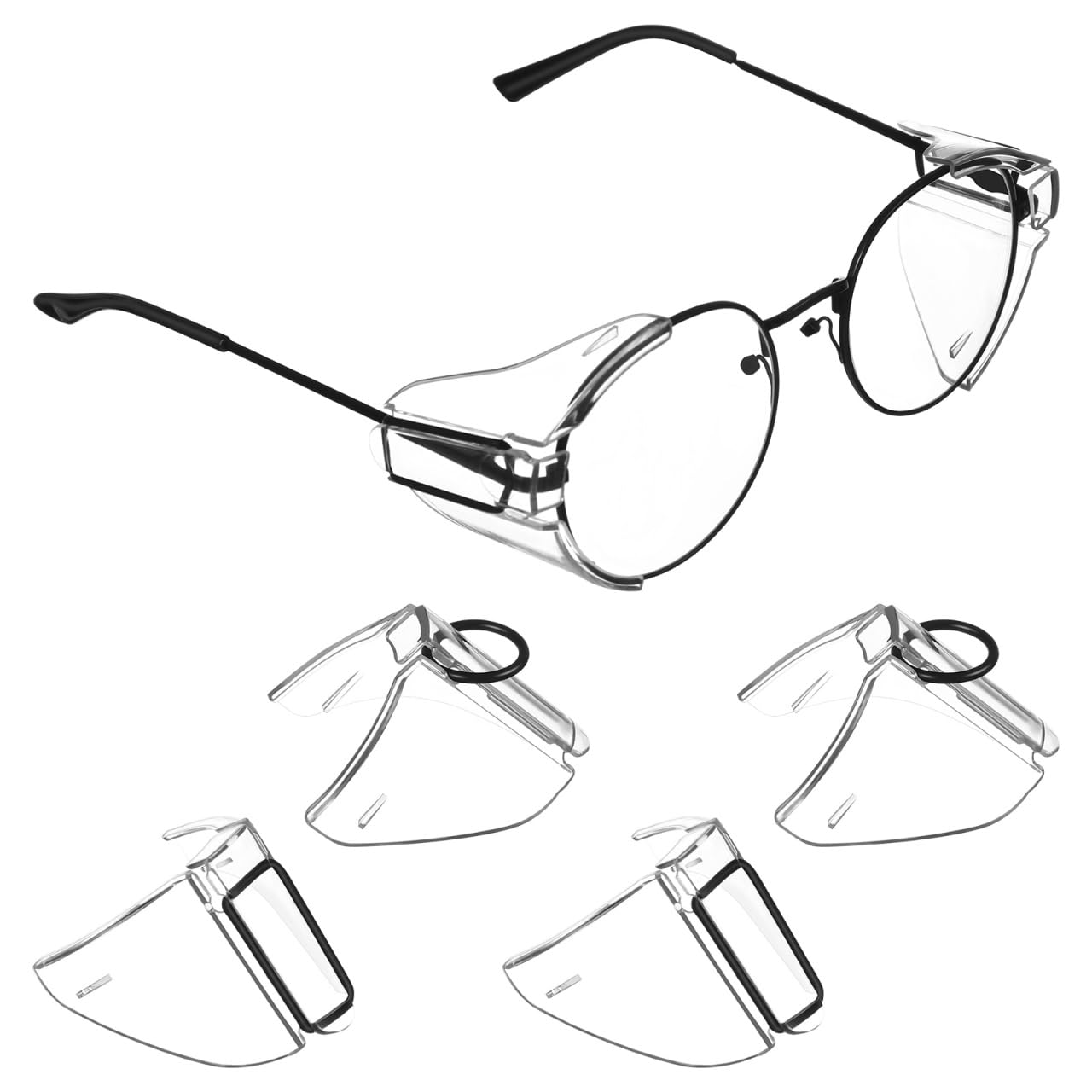 BESTOYARD 6 Pairs Frank Protector Glasses Shield Sex Side Glassware Glass Side Clip Goggles 5X4.5X2cmx3pcs