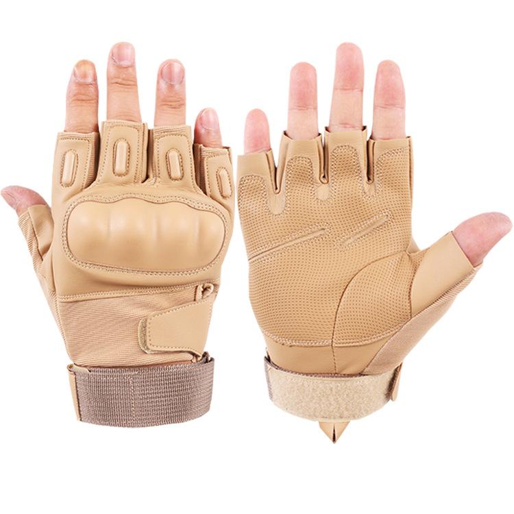 Half Finger Tactical Gloves for Men Outdoor Riding Motorcycle Hard Shell Field Fighting Military Fan Performance Training Fitness Gloves