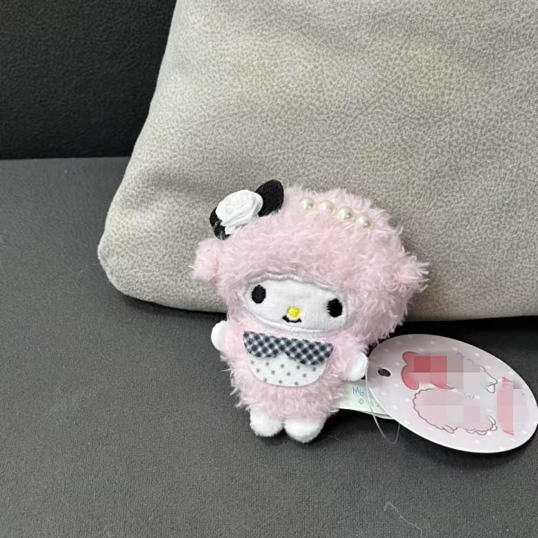 Cartoon Sheep Plush Pendant Bag Accessories With Pink Apron And Bow Butterfly Style G
