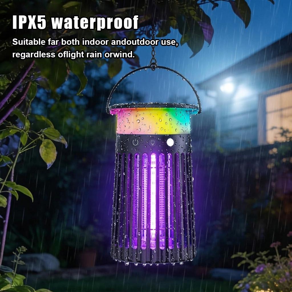 Leistungsstarker IP65 Wasserdichter Solar-Insektenvernichter für den Außenbereich, Mückenbekämpfer für Garten, Balkon und Camping mit 4200mAh