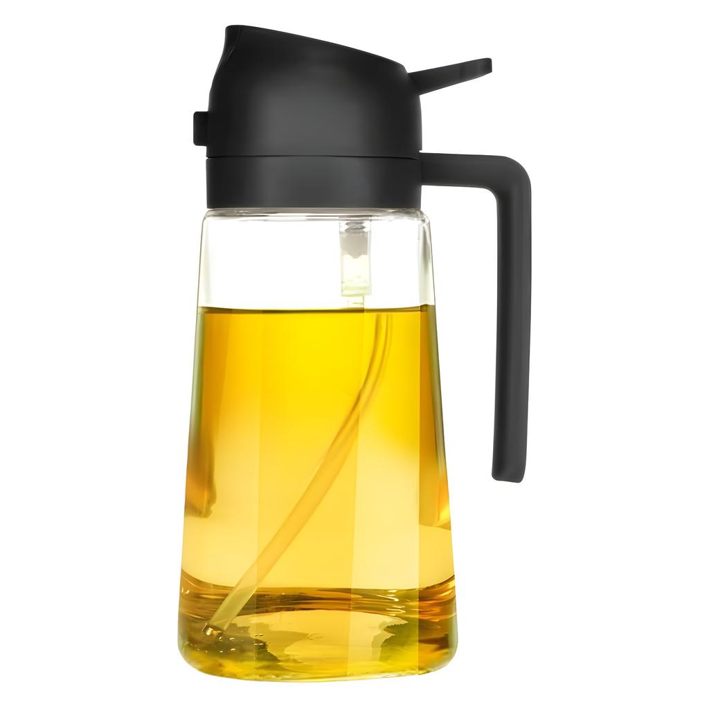 Glass automatic opening and closing oil injection pot bottle spraying dual-purpose leak-proof kitchen household air fryer spraying atomized oil