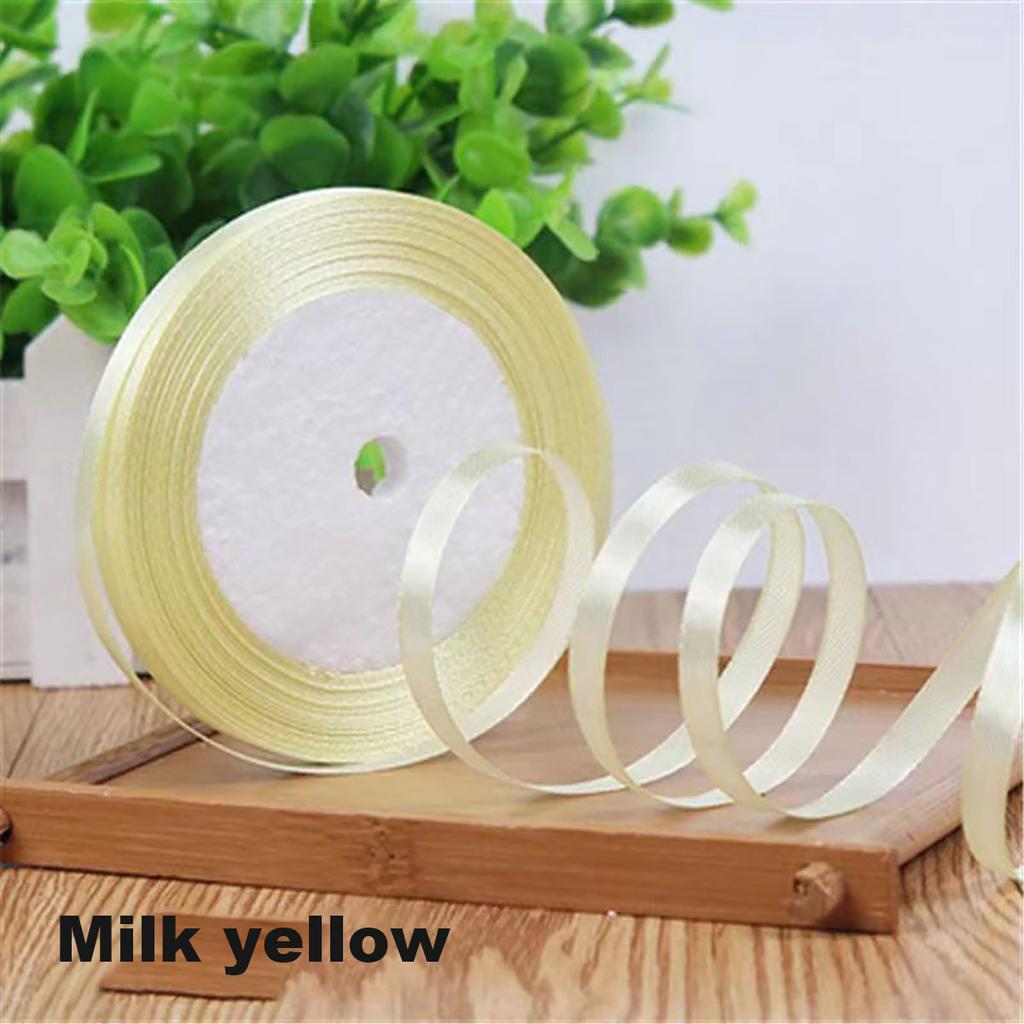 22meter/Roll 6mm  Silk Satin Ribbons for Crafts Bow Handmade DIY Gift Wrap Party Wedding Decorative