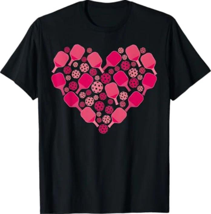 Cute Pickleball Heart Valentine s Day Pickleball Lover T-Shirt XL