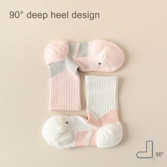 Women Sports Socks Sweat-Absorbent Breathable Yoga Socks Elastic Shock-Absorbing Athletic Socks for Running Fitness