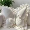 Butterfly Pillow Velvet Butterfly Throw Pillow with Lace Trim Sofa Couch Car Pillow Home Decor Gift for Housewarming