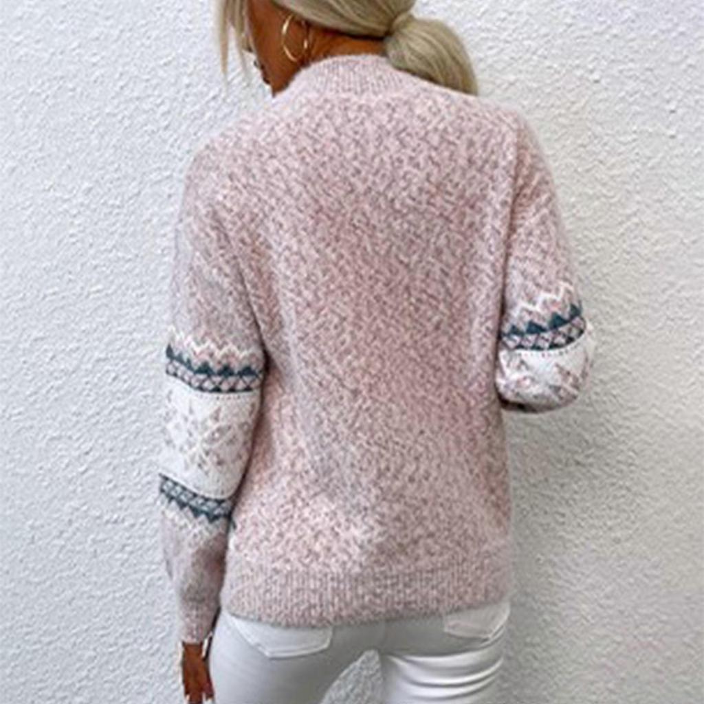 Women Pullover Sweater Christmas Sweater Warm Pullover Sweaters Christmas Jumper Christmas Turtleneck Sweater  Pink XL