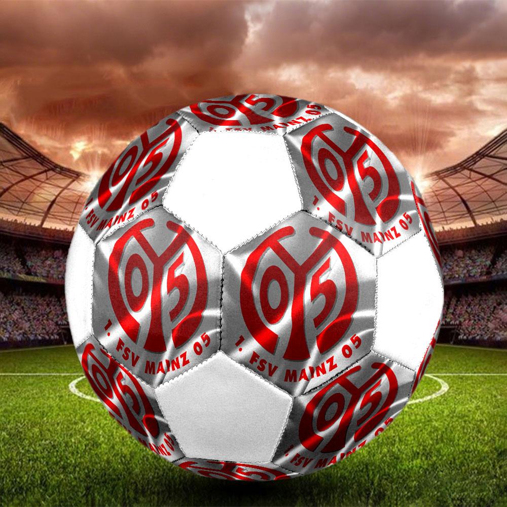 FSV Mainz 05 Size 5 Soccer Ball, Machine-Stitched PVC, Durable & High Bounce, All Ages Fit, Fan Merchandise, Matches & Outdoor Use.