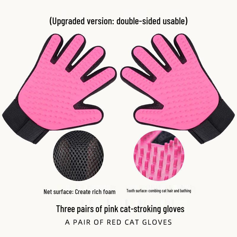 Haustierpflegehandschuh: Silikon Hundehaarentferner & Katzenmassagegerät