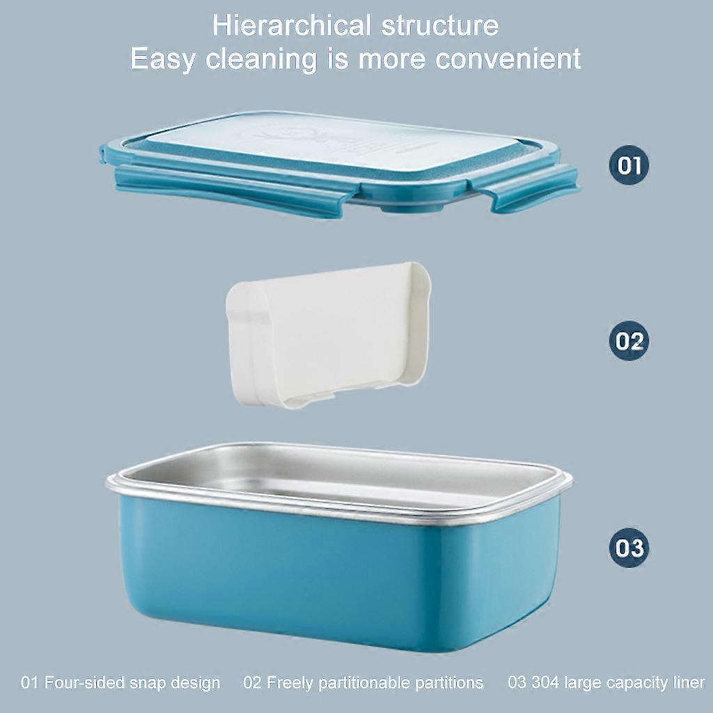 Edelstahl PP Material Lebensmittelbox Isolierte Lunchbox Tragbare Lunchboxen mit herausnehmbarem Fach Auslaufsichere Boxen Rosa