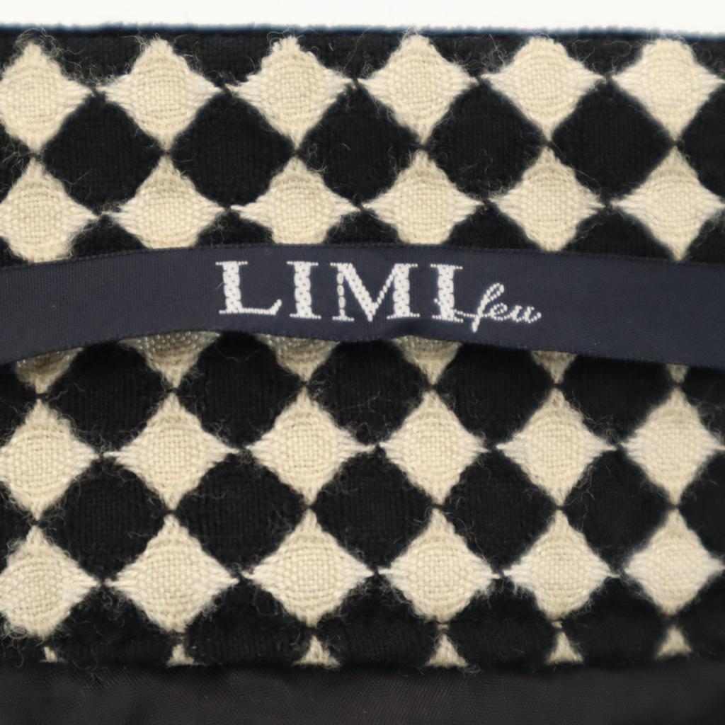 LIMI Feu Made In Japan Houndstooth Pattern Midi Skirt S Black Etc Women Used