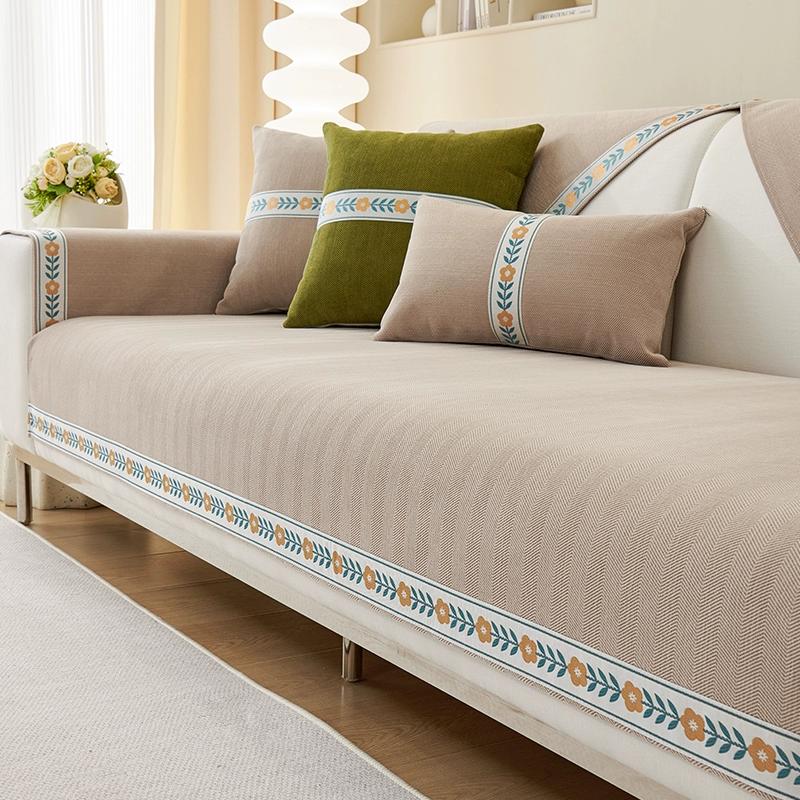 Chenille Home Sofa-Kissenbezug, Stoff, vier Jahreszeiten, universelles Sofakissen, rutschfester und luxuriöser, moderner High-End-Sofabezug aus Leder