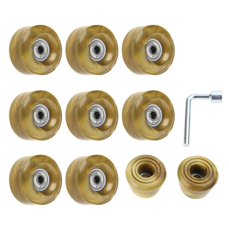 Roller Skate Wheels with Wrench, Quads Roller Skate Wheels Double Row Skating Skateboard Quads Skate Replacement Wheels