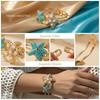 Vintage Aesthetic Imitation Pearl Starfish Bracelet For Women Gold Color Metal Texture Enamel Open Cuff Bangles Vacation Jewelry