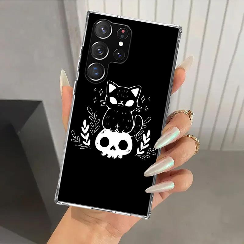 Witch And Cat Colorful Cute Phone Case for Samsung Galaxy S26 S24 S23 Ultra S25 Edge S22 S21 Plus S20 FE + Soft Print Shell Fund