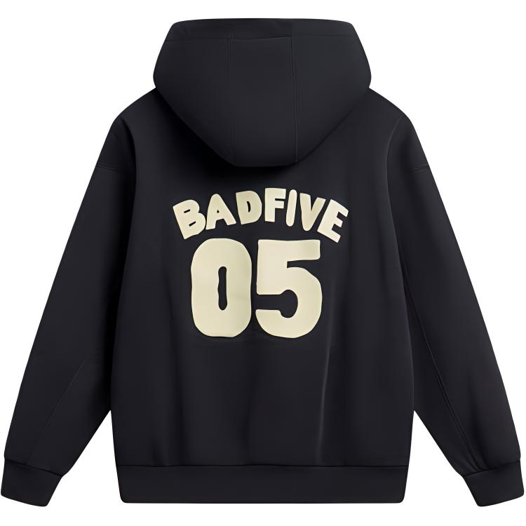 Li-Ning Anti-Five Series Letter Loose Hooded Comfortable Long Sleeve Sweatshirt Men Sweatshirt Black AWDTA71-4
