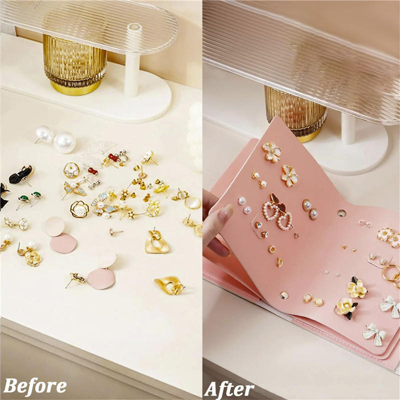 Portable Travel Earring Storage Bag Mini Jewelry Organizer Pouch for Earrings Rings Necklaces Small Jewelry Accessories Carrying Case