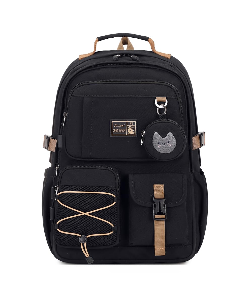 

School Large High School College Casual 3 цвета [AACXX] Женский рюкзак, Популярный, Легкий, Рюкзак, Вместимость, Корейский, Студенты, Студенты, чёрный