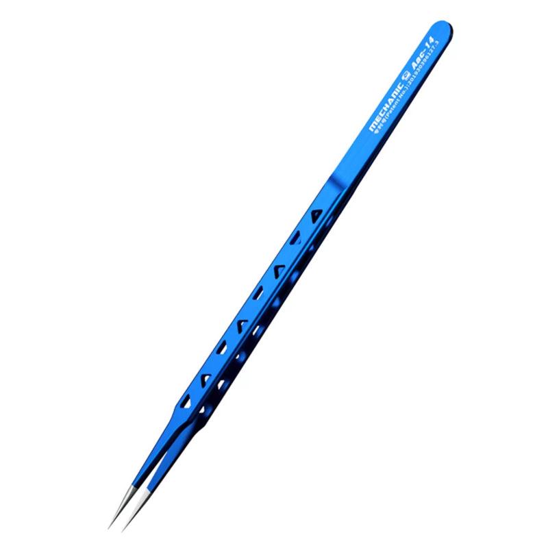 Repairman Industrial-Grade Stainless Steel Heat Dissipation Tweezers - Pointed Elbow Design for Mobile Phone Repair (Model: AAC14)