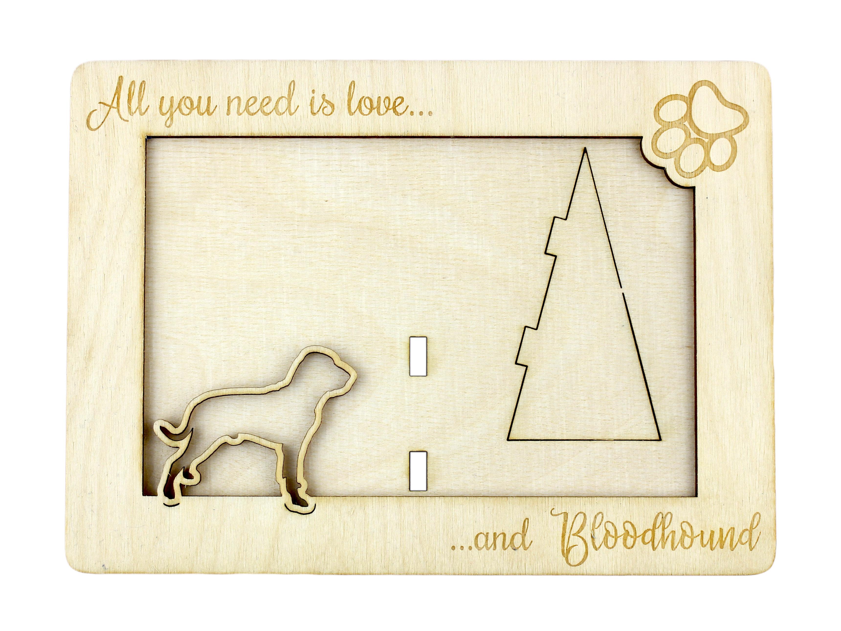 

Bloodhound, St. Hubert Hound, Sleuth-hound - Photo frame, engraved wooden frame, a lovely gadget for the dog lover by Art-Dog