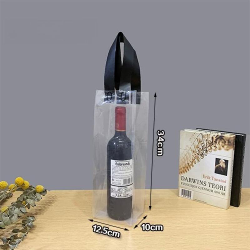 Friendly Transparent Plastic Bags Champagne Carbonated Beverage Packaging Sack Single Double Red Wine Gift Pouch Picnic Camping Barbecue Wine Bag