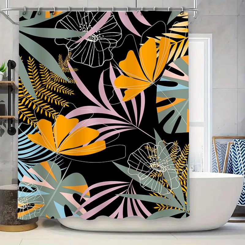 

Bathroom Decor: Pink Butterfly Wooden Texture Shower Curtain Set For Home Decoration Victorian Style Vintage Design W60H190(CM)-1 Pcs