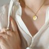 French Light Luxury Does Not Fade Small Fragrance Korean Internet Celebrities With The Same Necklace Round Pendant Moon Inlaid Enamel