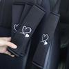 Cute Heart Seat Belt Cover Shoulder Pad for Women Girl Comfortable Shoulder Protector Universal Car Accessories with Embroidery