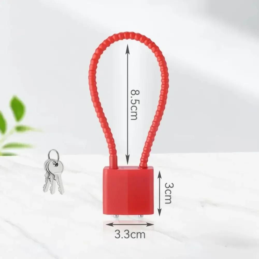 Multi-function Wire Rope Padlock with 3Pcs Keys Steel Cable Anti-theft Cabinet Lock Cabinet File Cabinet Long Padlock Lock