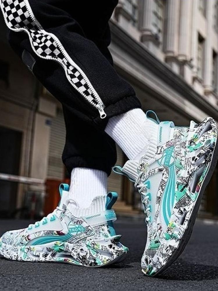 Fashion Print Running Male Sports Shoes All Brands Low Price Walking Light Designer Miked Colour On Clearance Gym Men's Casual Sneakers