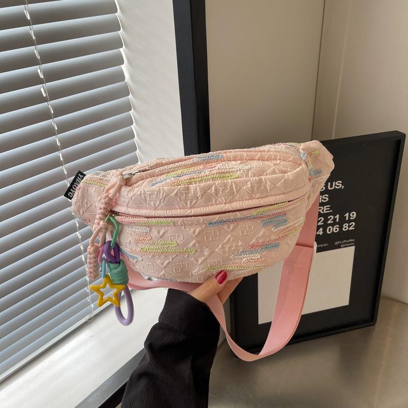 High-value Soft Girl Girl Breast Bag, Small Fresh and Cute Casual Small Bag Female College Student Fanny Pack Messenger Bag