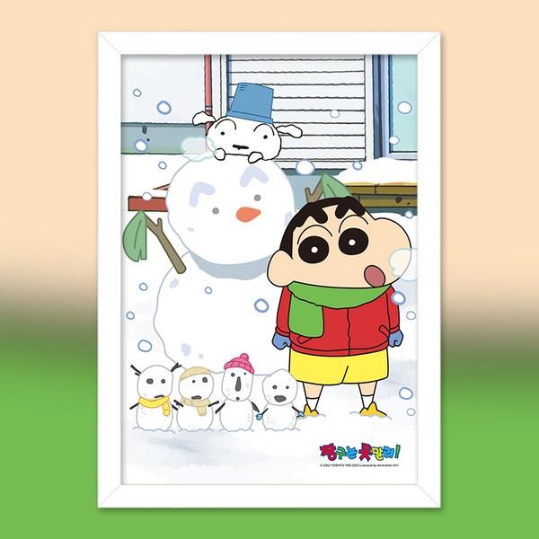 

Crayon Shin-chan puzzle frame package 150 pieces, making a snowman, slim white, 150pcs