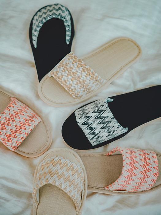sosomoso daily zigzag living room slippers 3 colors Natural