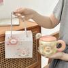 Cute Cartoon Lamb Ceramic Cup Birthday Gift Girl Mug with Lid Couple Girl High value Water Cup