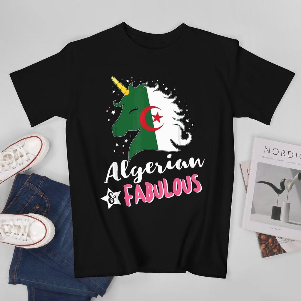More Design Algeria Flag Algerian Unisex Tshirt Tees Tshirt Oneck T Shirts Unisex Boys Clothing 100 Cotton