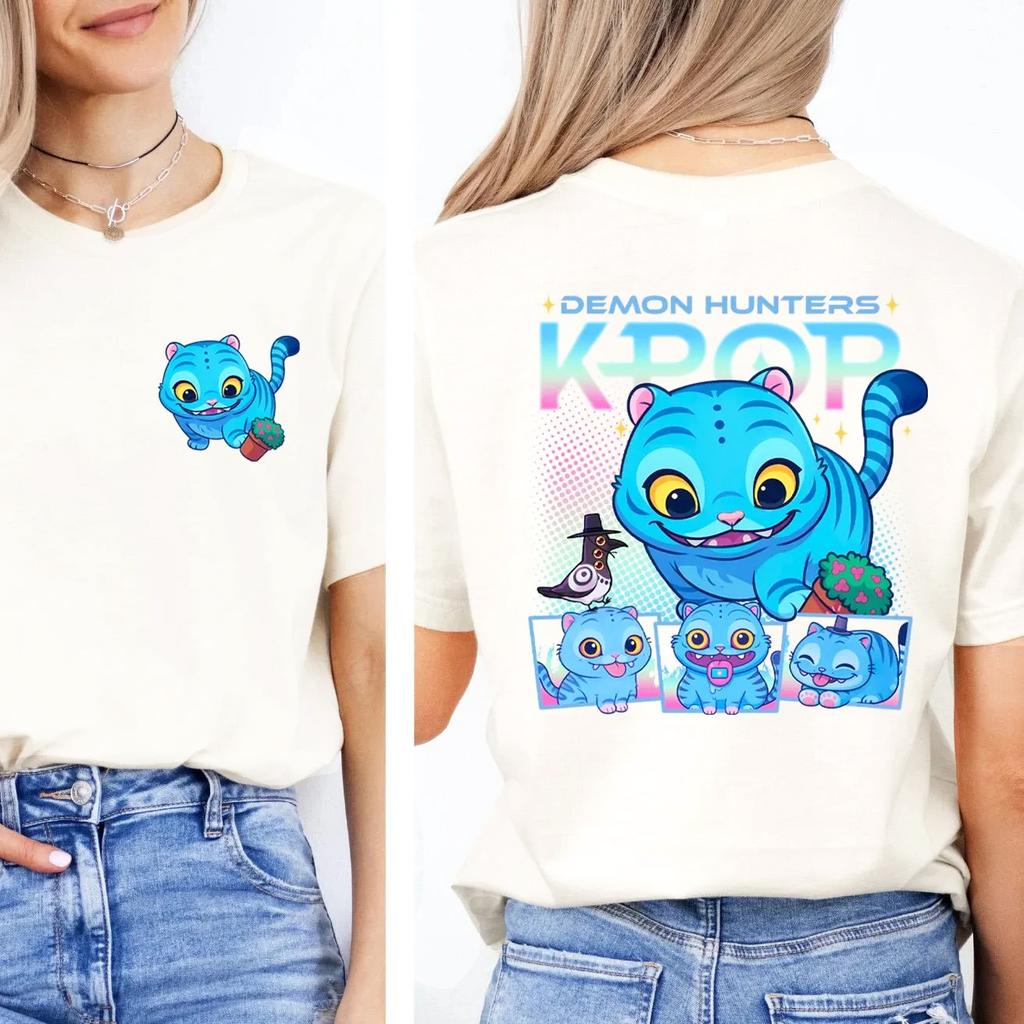 Derpy the Tiger And Bird Demon Hunter Tiger Shirt Ladies Clothes Fashion Harajuku Kawaii T-shirt Women's Y2K Clothing