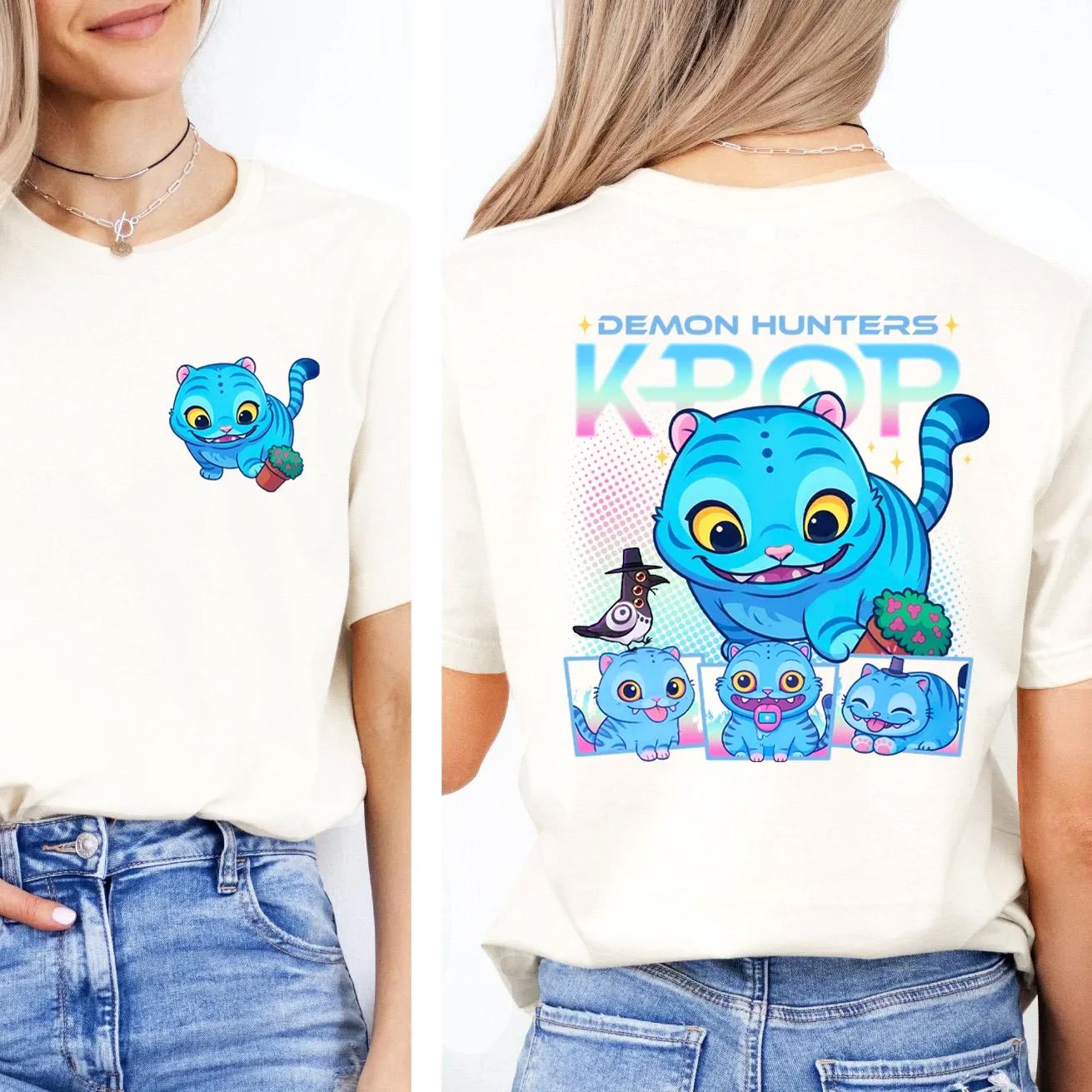 

Derpy the Tiger And Bird Demon Hunter Tiger Shirt Ladies Clothes Fashion Harajuku Kawaii T-shirt Women s Y2K Clothing S