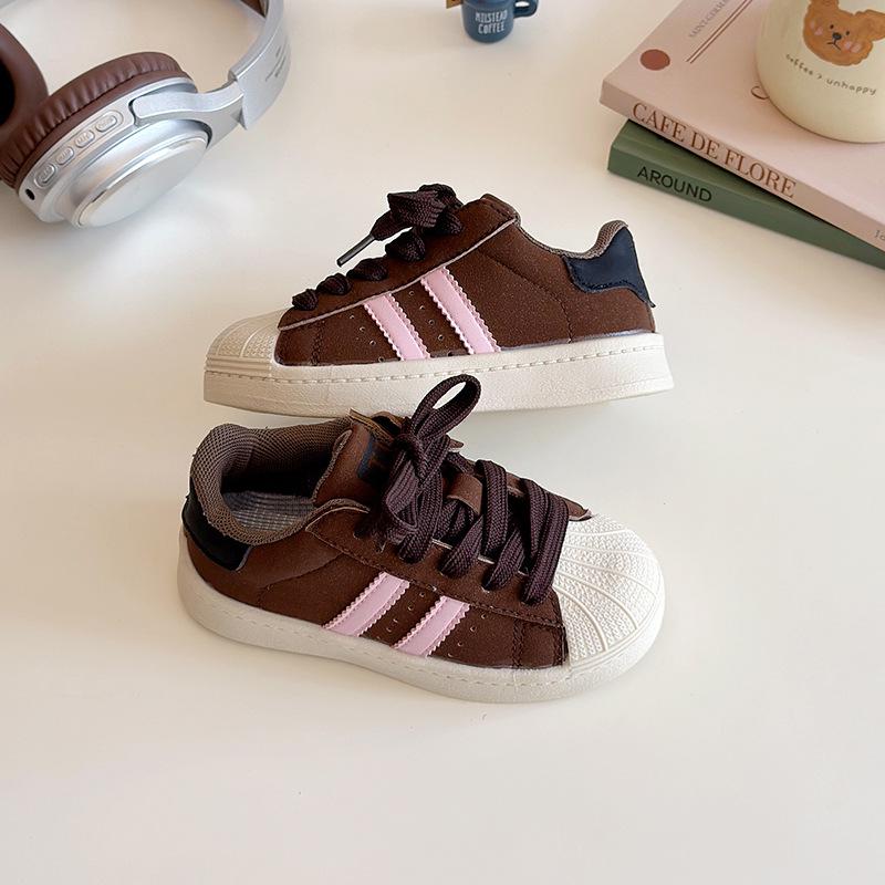 Children's Shoes 2025 Spring and Autumn New Shell Head Board Shoes Korean Version Girls Soft-soled Students Casual Shoes Boys 2025