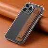 Pu Material Phone Holder With Stretchable Wristband For Home Office