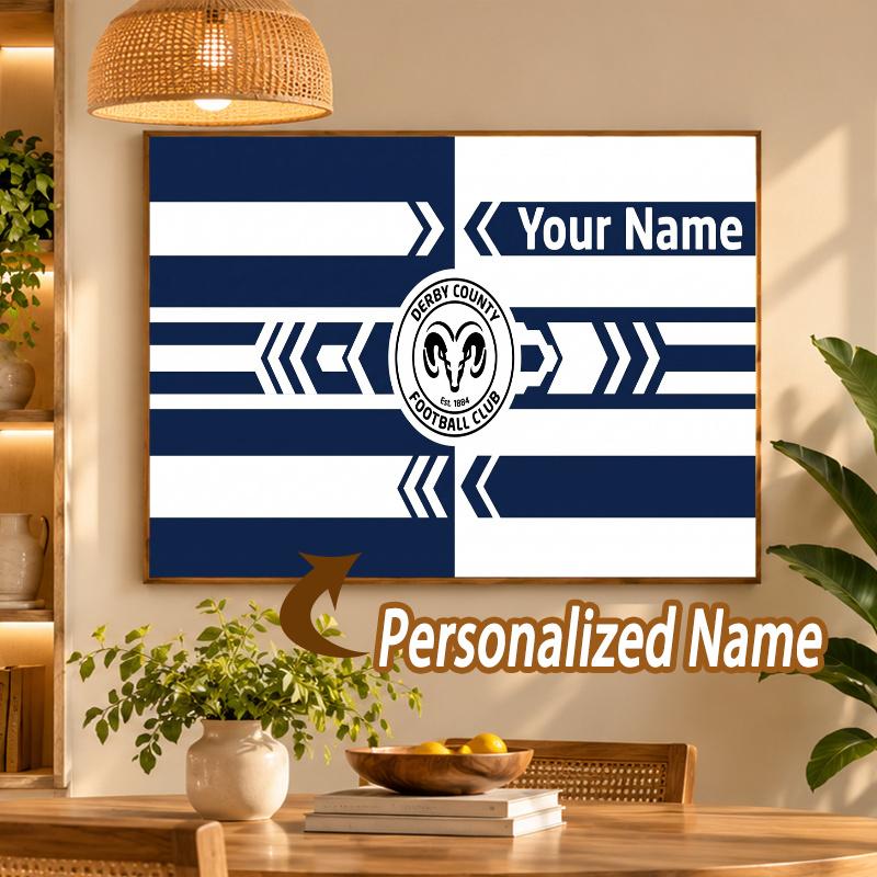 Custom Name Derby County 5D Diamond Painting Personalized Full Drill Diamond Art Kit Gift