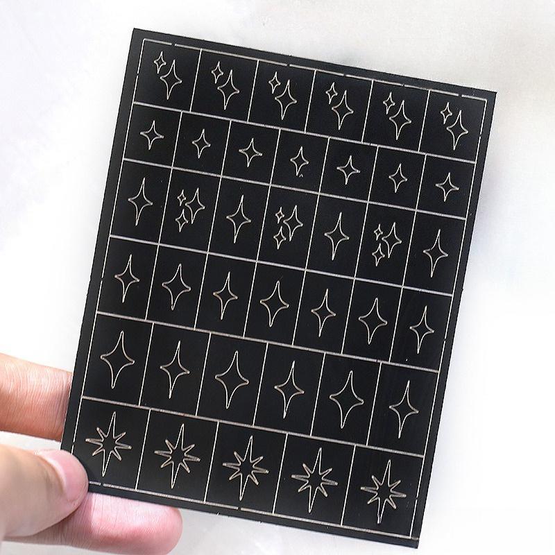 1Pc Hollow Inkjet Sticker Butterfly Star Love Star Airbrush Template Small Pattern Nail Sticker
