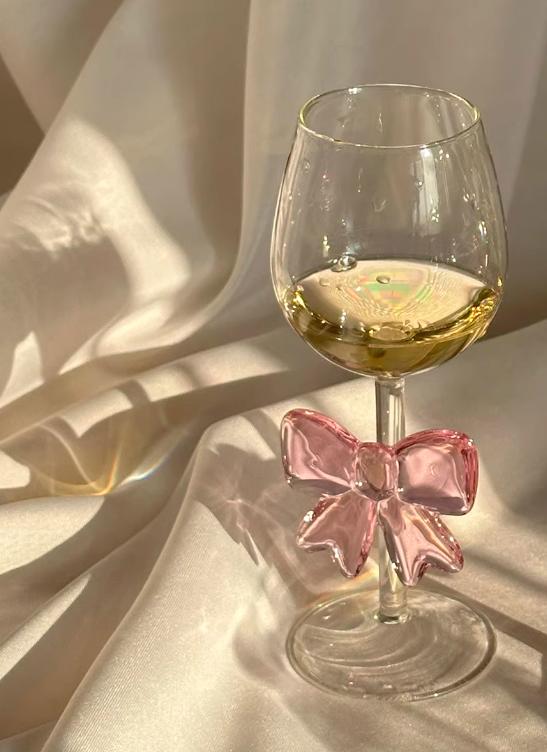 Rosa Große Schleife Glas Dekor Glas Tasse Kelch Schleifenhenkel Gläser Hitzebeständig Hohes Borosilikat Dessert Eisbecher Schüssel