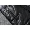 Chinese Size Raglan Sleeve Thick Men Leather Jacket Hood Warm Duch Down Coat Winter Jackets Genuine Cow Leather Coats Mens Clothing